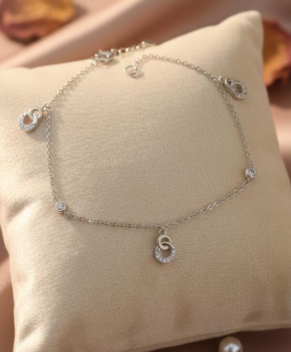 Silver Ethereal Loop Anklet