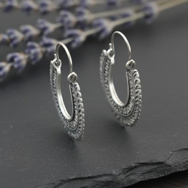 Aurelia Oxidised Silver Drop Earrings in Sterling Silver 925