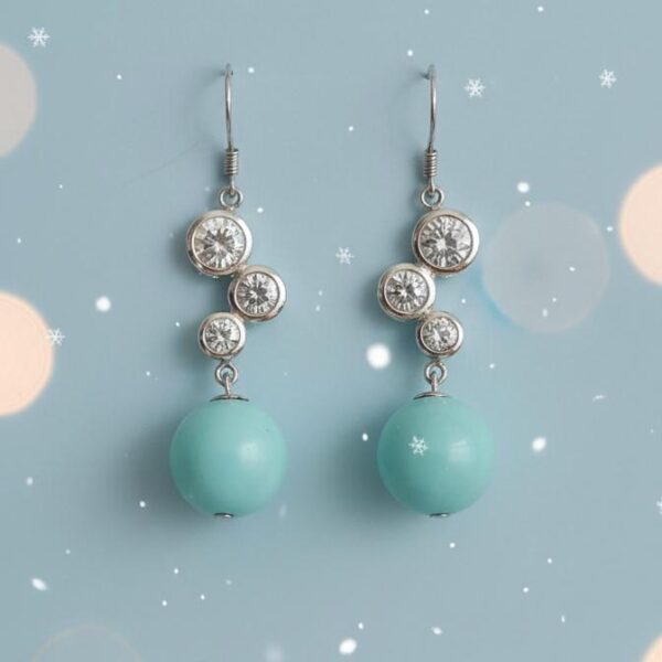 Icy Winter Bubble Dangle Earrings in Sterling Silver 925