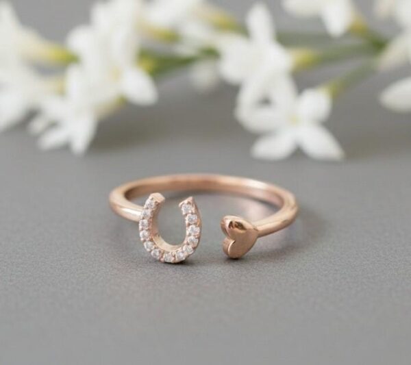 Polished Heart Promise Ring in Sterling Silver 925