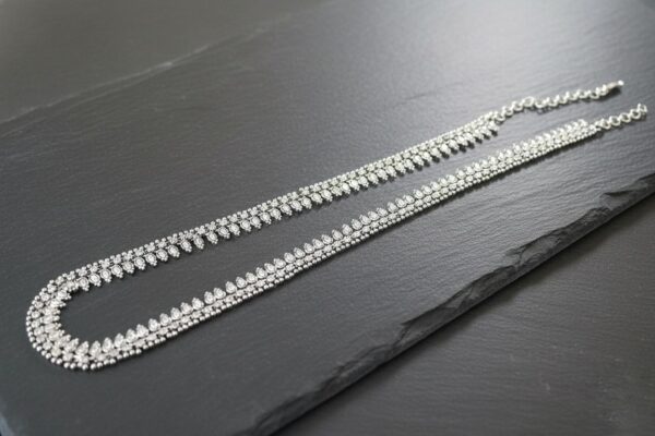 Exquisite Shimmering Silver Statement Waist Chain with Adjustable Sizing Links