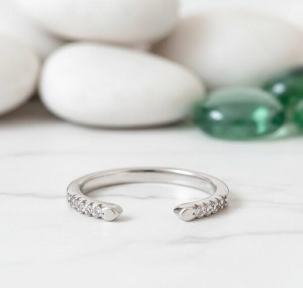 Auréline Open Pavé Ring in Sterling Silver 925