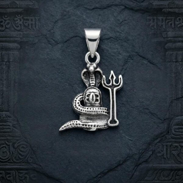 Spiritual Lord Shiva Shivling Silver Pendant