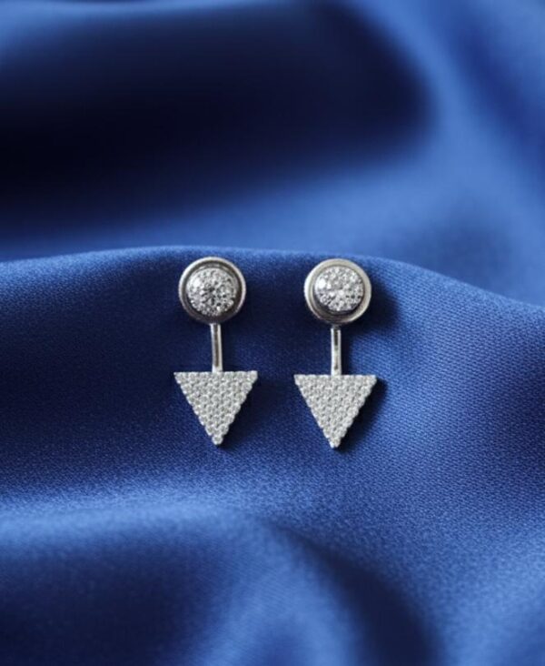Aurora Triangle Stud Drops in Sterling Silver 925