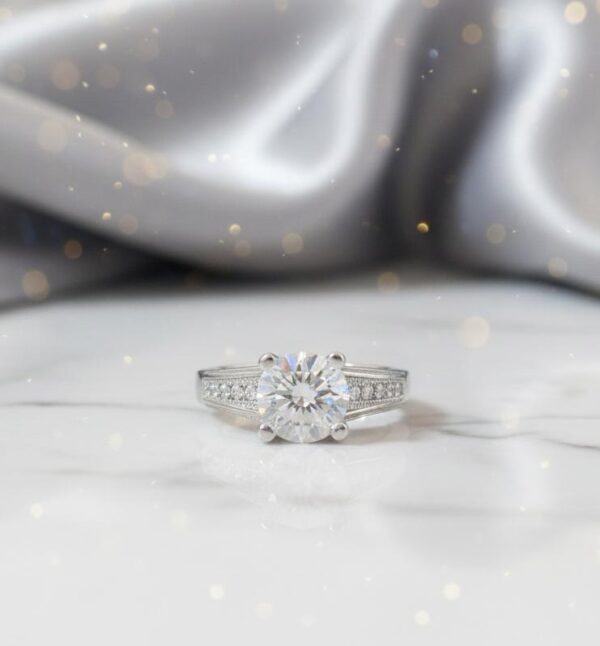 Celestial Brilliance Solitaire Ring in Sterling Silver 925