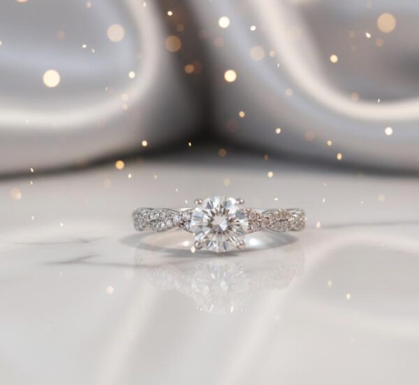 Celestial Twist Solitaire Ring for women in sterling silver 925