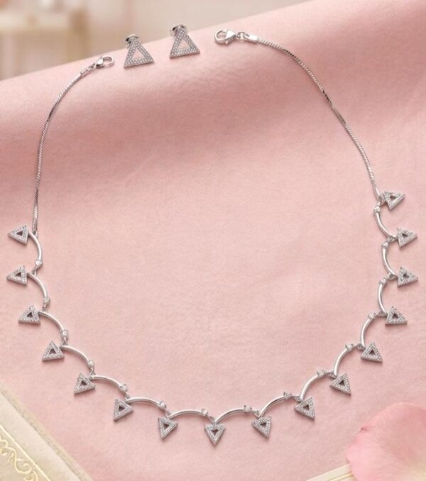 Minimalist Triangle Drop Necklace Set