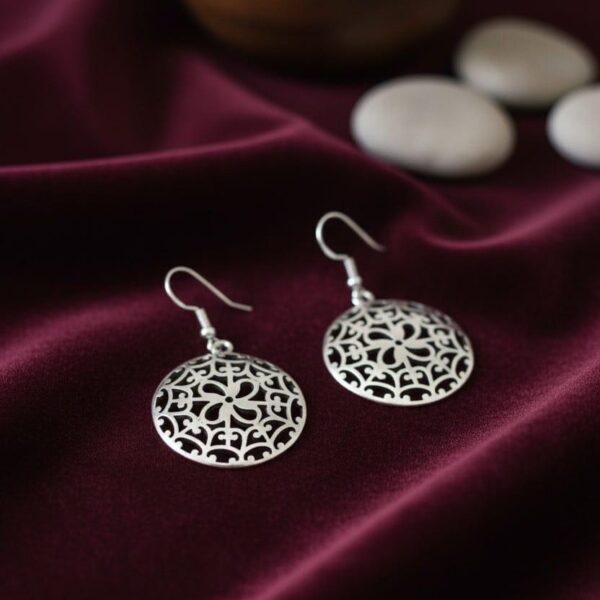 Luna Filigree Silver Drop Earrings in Sterling Silver 925