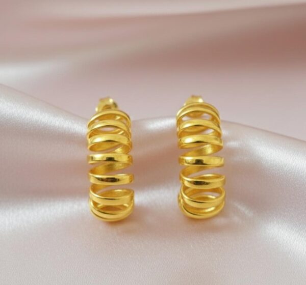 Half Hoops Spring Earrings in Sterling Silver 925