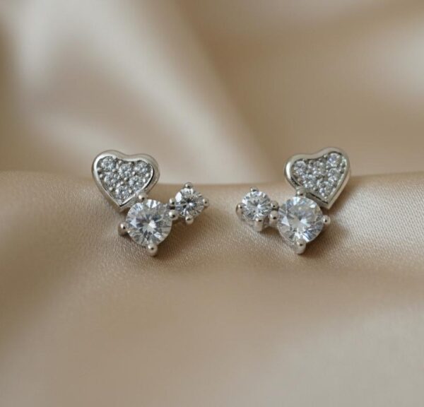 Celeste Heart Earrings in Sterling Silver 925