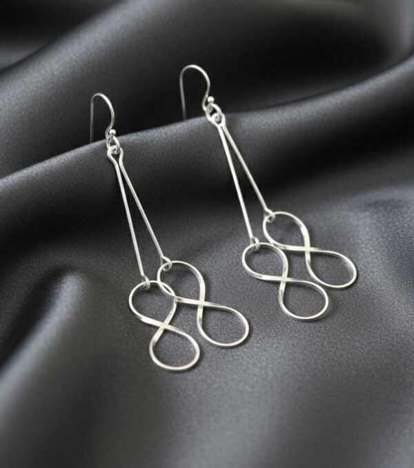 Infinity Whisper Silver Drop Earrings in Sterling Silver 925