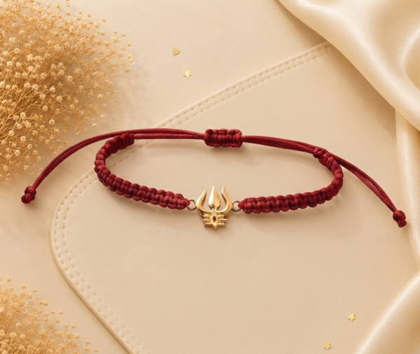 Trishul Mahadev Bracelet Rakhi for Brother, Rakshabandhan, Traditional Moli Rakhi