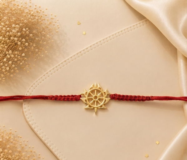 Sudarshan Chakra Bracelet Rakhi for Brother, Rakshabandhan, Traditional Moli Rakhi