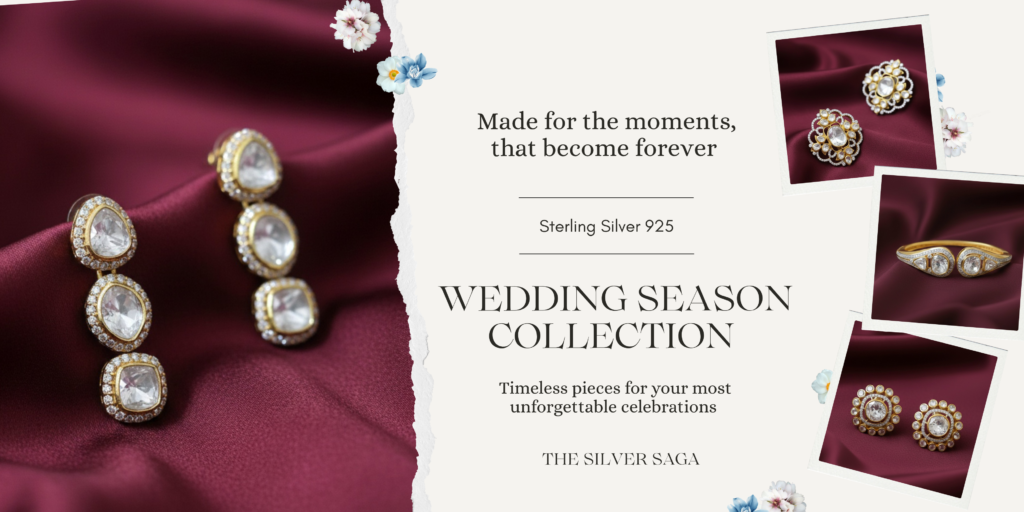 Showing various designs of Wedding silver jewelry collection